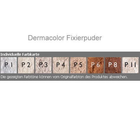 Farbtabelle Kryolan Dermacolor Fixieruder