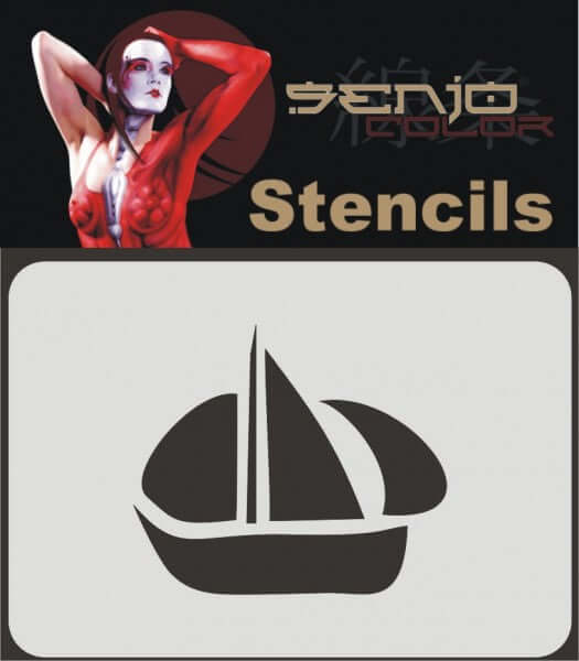 Body art stencil A6 - Boat 02