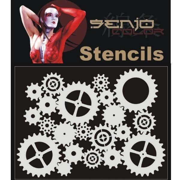 Airbrush stencil gears A5 Senjo Color TST1054