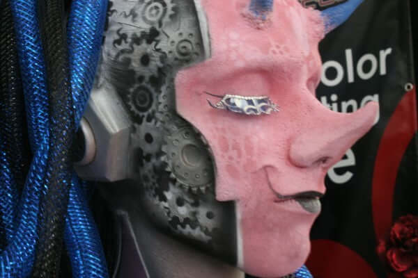 Airbrush stencil gears application example