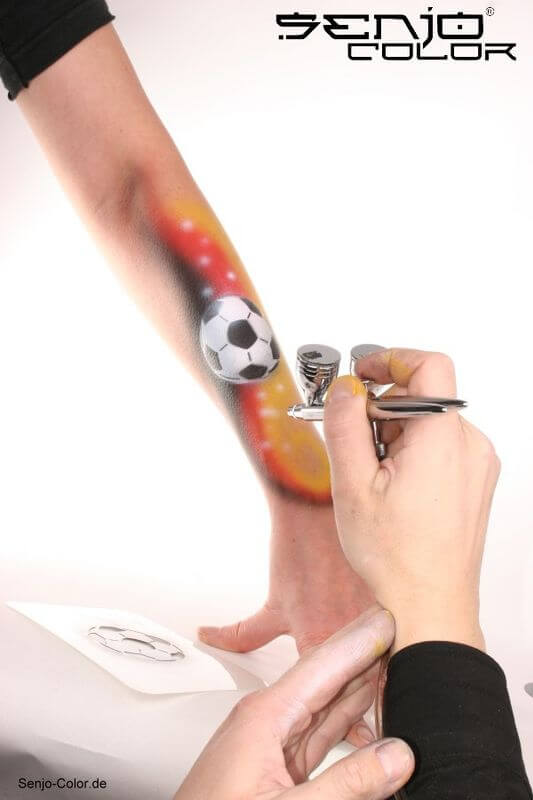 Airbrush soccer painting example