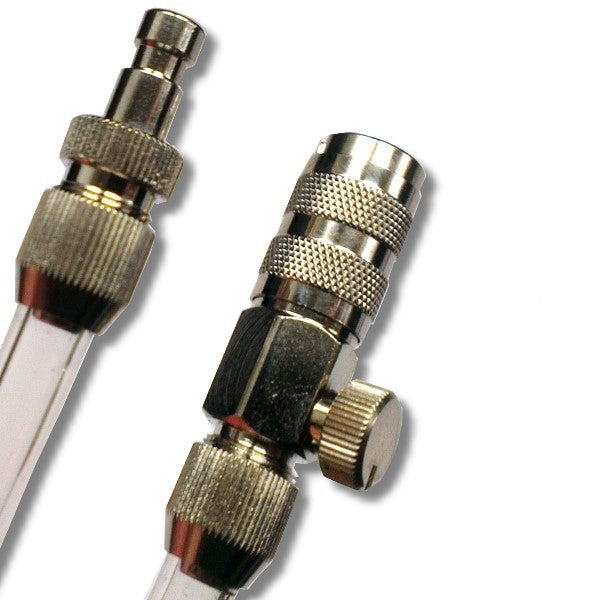 Airbrush hose 3m with plug nipple, quick coupling and regulator