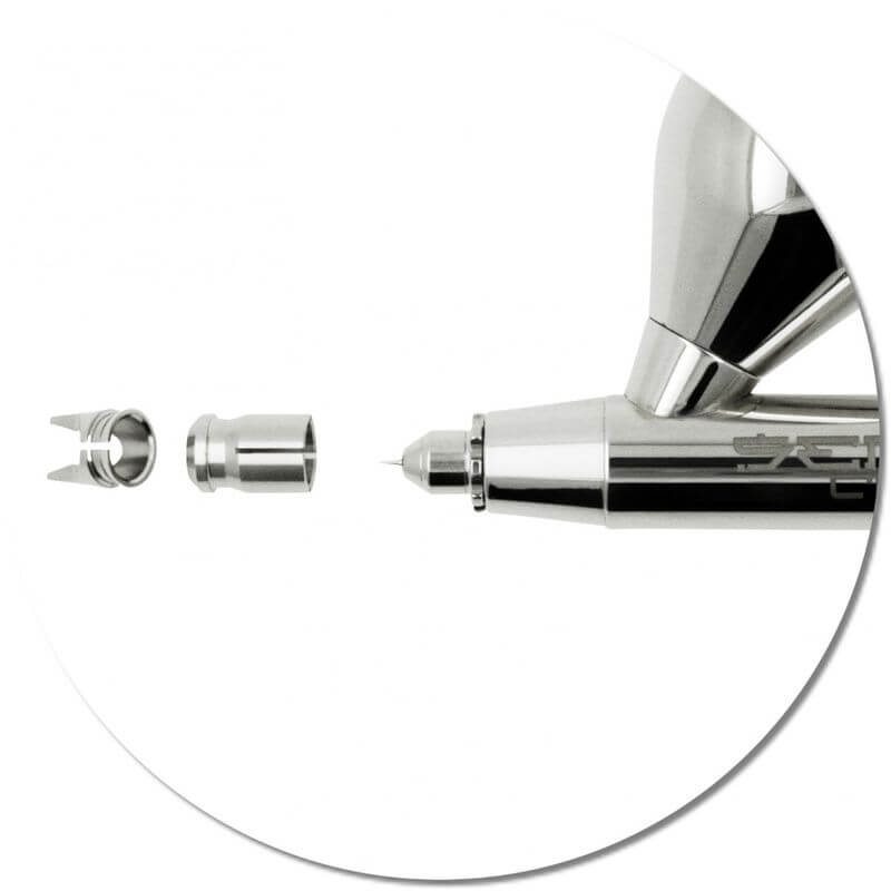 Moderne Airbrush Senjo-Color PRO 0,4 Düsensatzansicht
