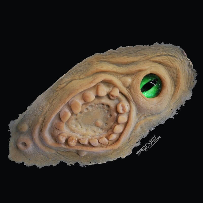 Biting one-eye latex application to stick on