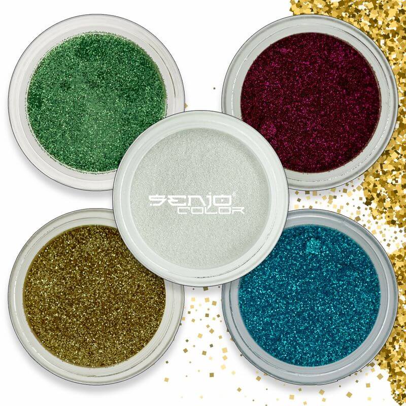 Bio Base Glitzer Fein - Set 5 Farben Senjo Color