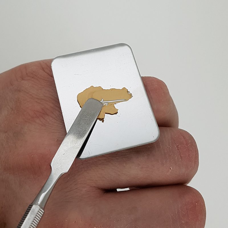 Fingerpalette Mischplatte Edelstahl Anwenderbeispiel