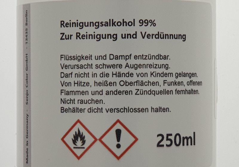 Isopropanol 99.9% 250ml 2 Propanol Cleaning alcohol Isopropyl alcohol