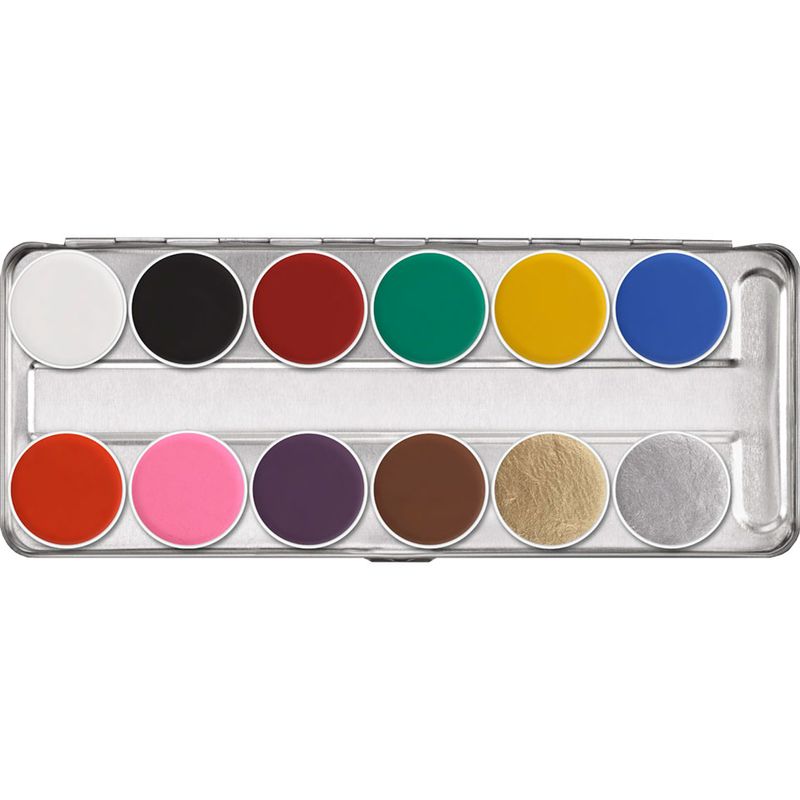 Kryolan Aquacolor Professional Palette 12 colors SN