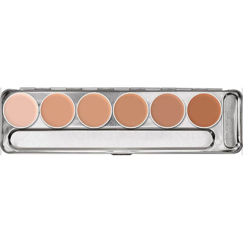 Kryolan Supracolor Schminkpalette, 6 Farben Sortierung 1 W - 6 W