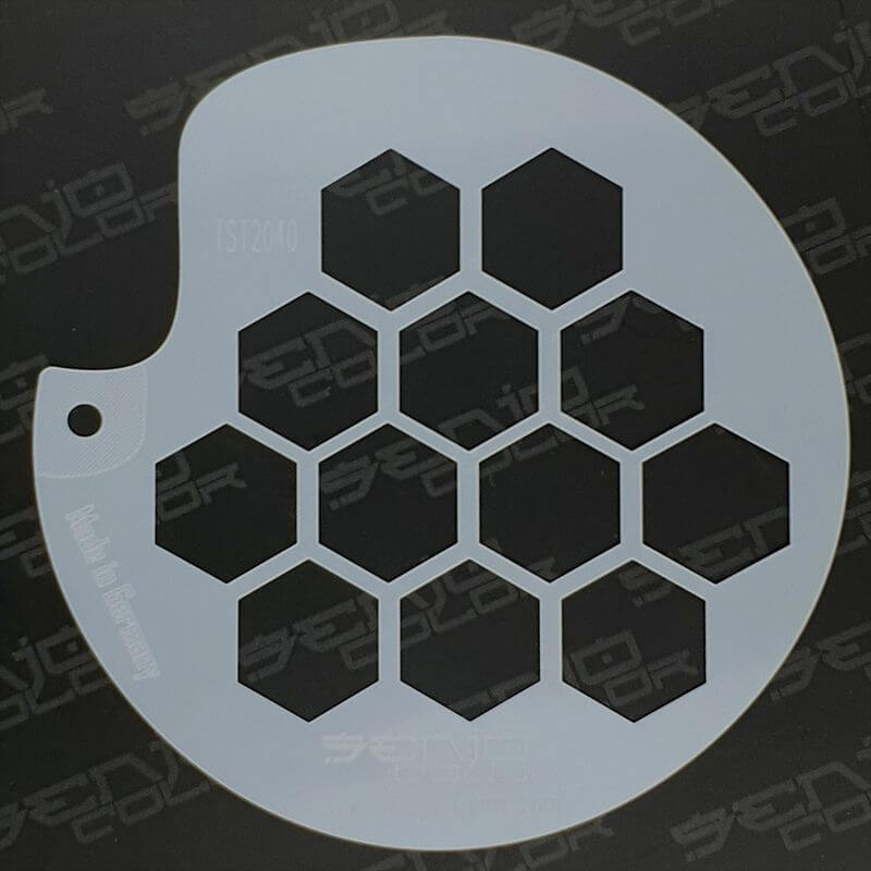 Schablone Bienenwabe 1 Groß Senjo Color Art Stencil