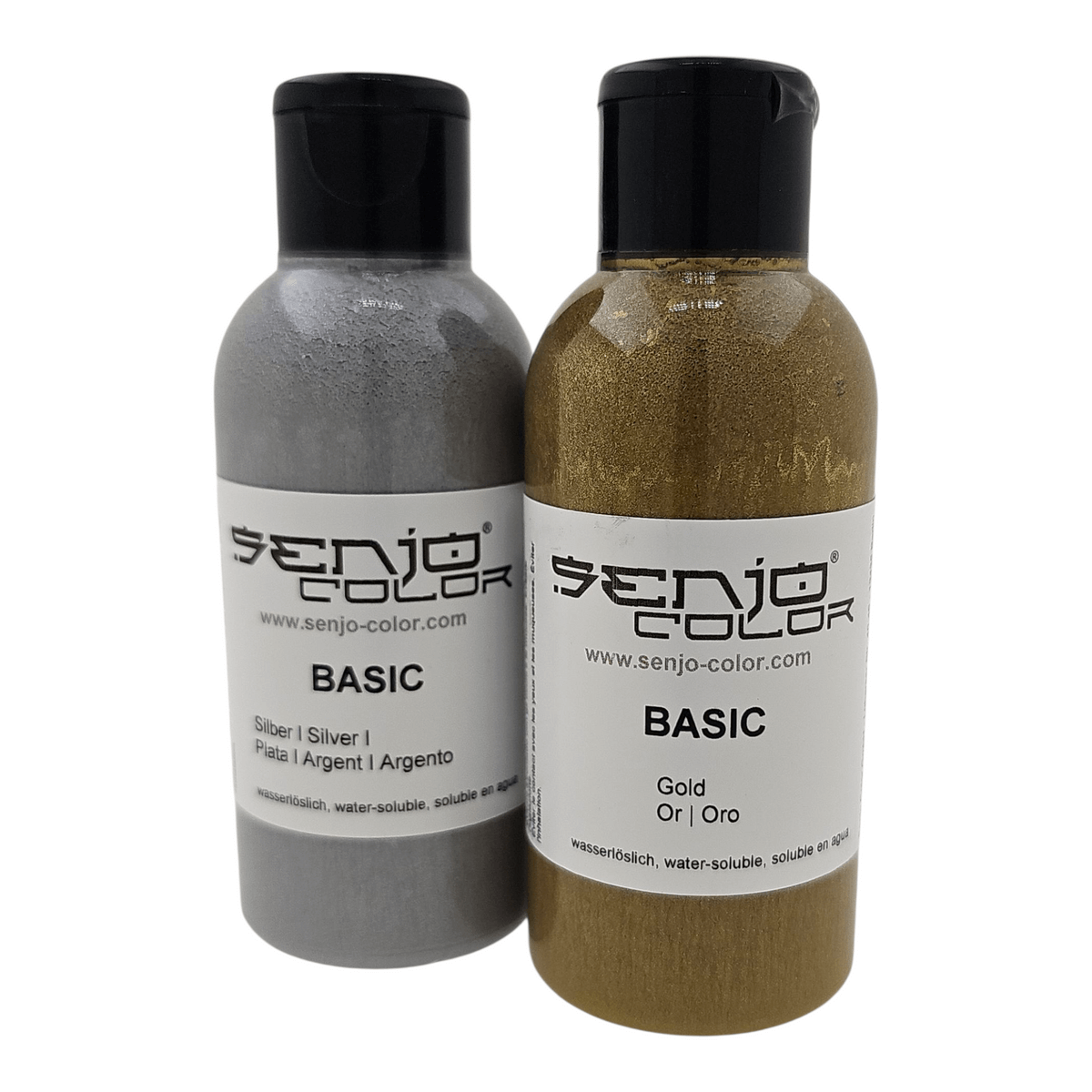 Bodypainting Farbe metallic gold-silber 75ml Senjo Color Basic Flaschen