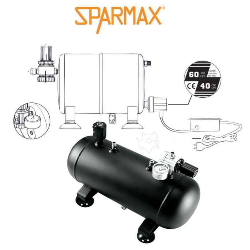 Sparmax Air Tank Set 5,3Liter with Pressure Regulator and Automatic Shutoff
