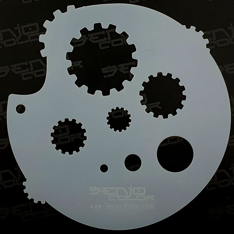 Motiv Schablone Zahnräder 3 Senjo Color