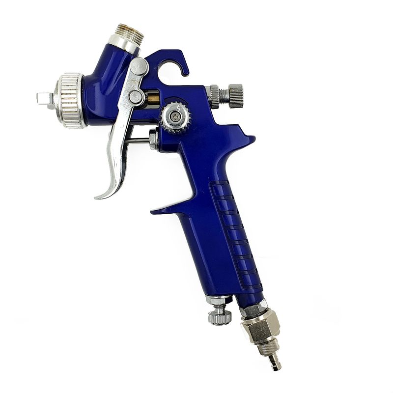 Airbrush Lackierpistole HVLP 0,8mm 1/8 Außengewinde und Stecknippel 2,7mm
