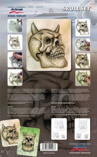 Skull Set Airbrush Schablone