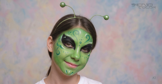 Alien schminken fertiges Ergebnis