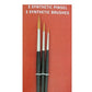 Synthetic brush set 3 round brushes