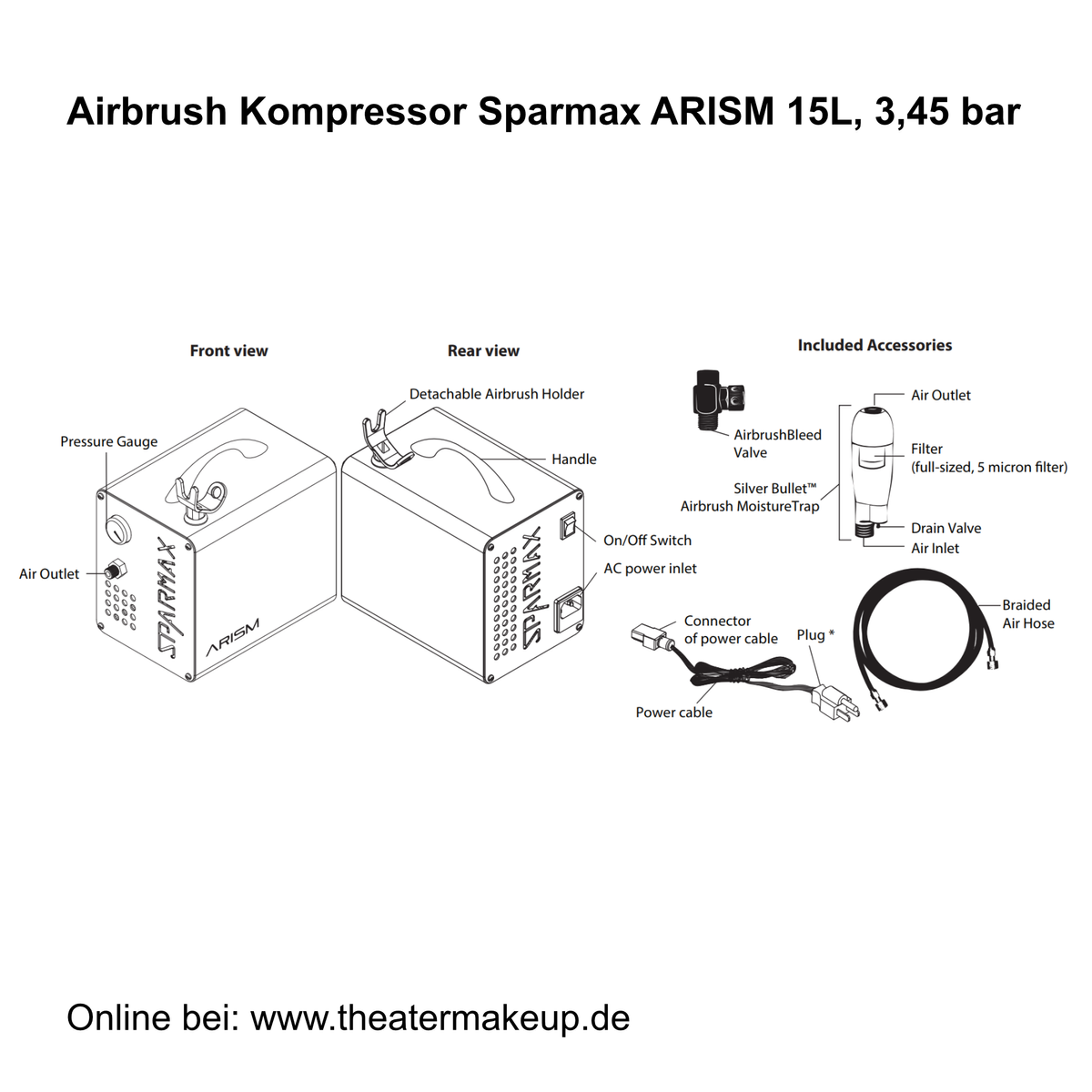 Airbrush Kompressor Arism Sparmax Details