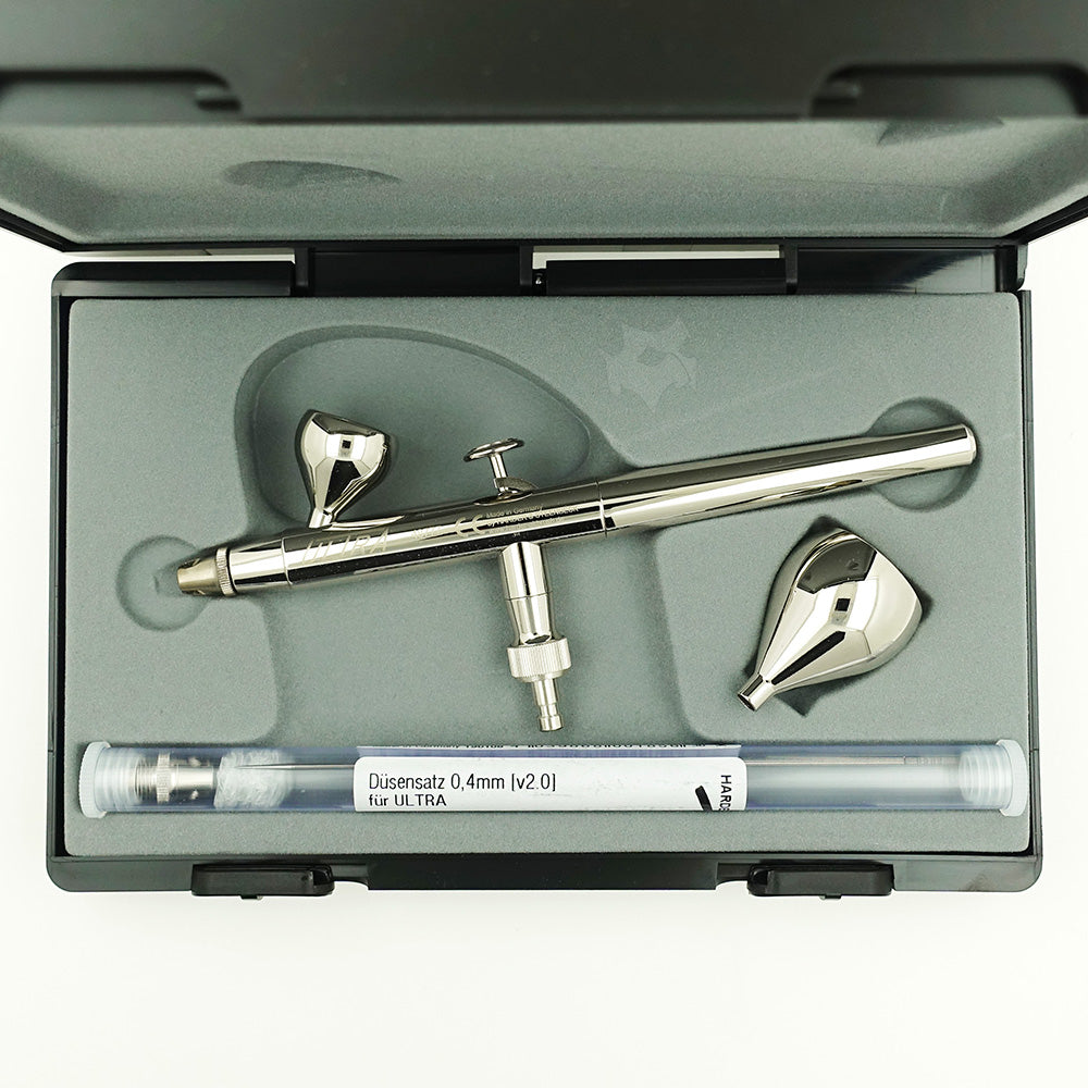 Airbrush Ultra two in one Fließbecher 0,2mm und 0,4mm [v2.0] B-Ware