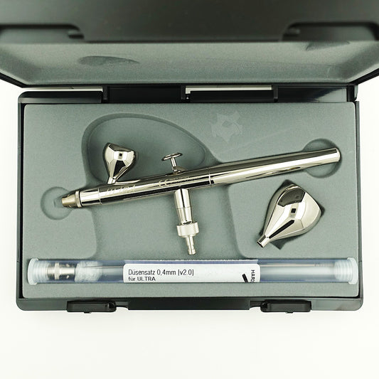 Airbrush Ultra two in one Fließbecher 0,2mm und 0,4mm B-Ware