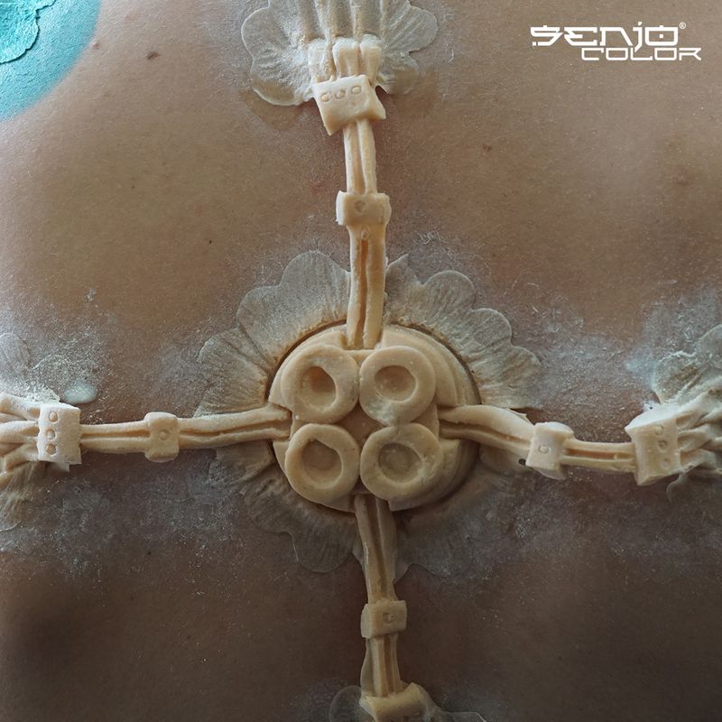 Biomechanics latex part implant on the back