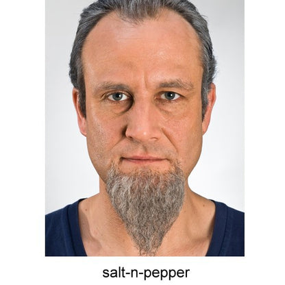 Chin beard pointed gray mottled