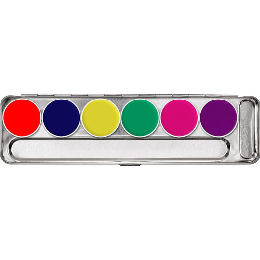 Kryolan Aquacolor day glow effect color 6er palette