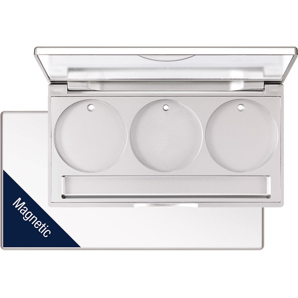 Kryolan Leerpalette für 3 Farben (magnetisch, 36 mm) mit Spiegel