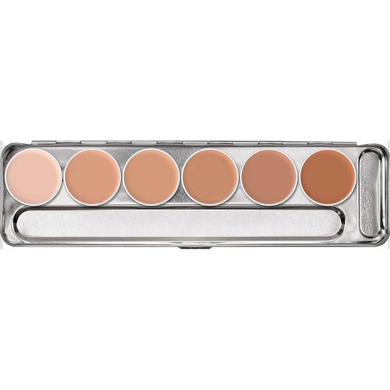 Kryolan Supracolor Schminkpalette, 6 Farben Sortierung 1 W - 6 W