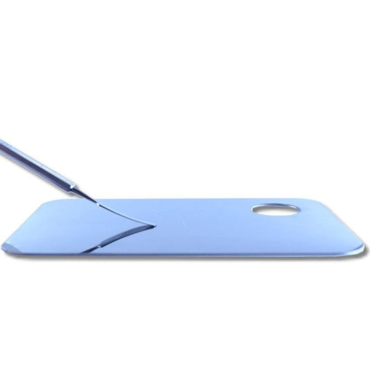 Mixing plate and spatula set stainless steel 
