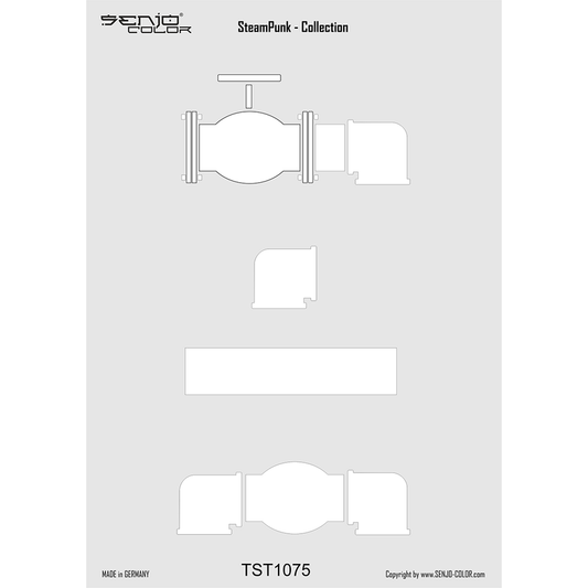 Bodyart stencil A4 - Steampunk stencil tubes