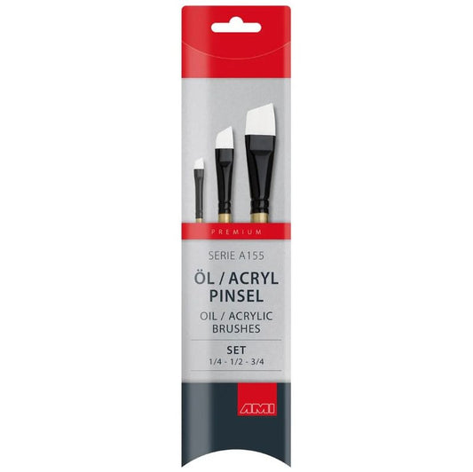 Synthetic brush set A155 oblique 3pcs.