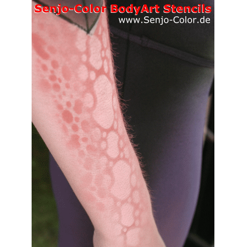 Airbrush Schablone Bubbles Anwendungsbeispiel