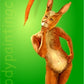 Bodypainting Bunny mit Latexfüßen