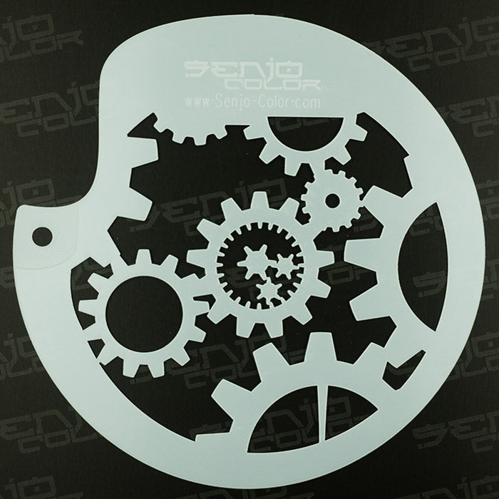 Airbrush Schablone Zahnradgetriebe Senjo Color Polyester