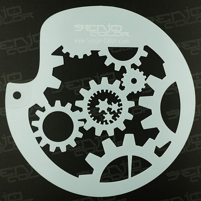 Airbrush Schablone Zahnradgetriebe Senjo Color Polyester