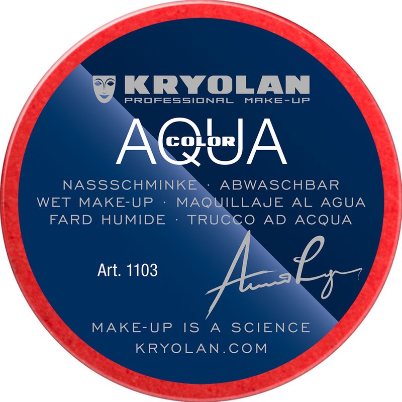 Aquacolor Naßschminke Dose 55ml  Kryolan - red 079