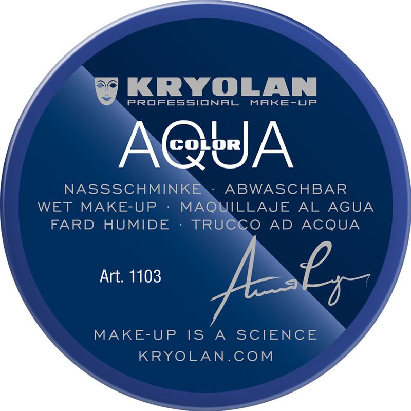 Aquacolor Naßschminke Dose 55ml  Kryolan - blue