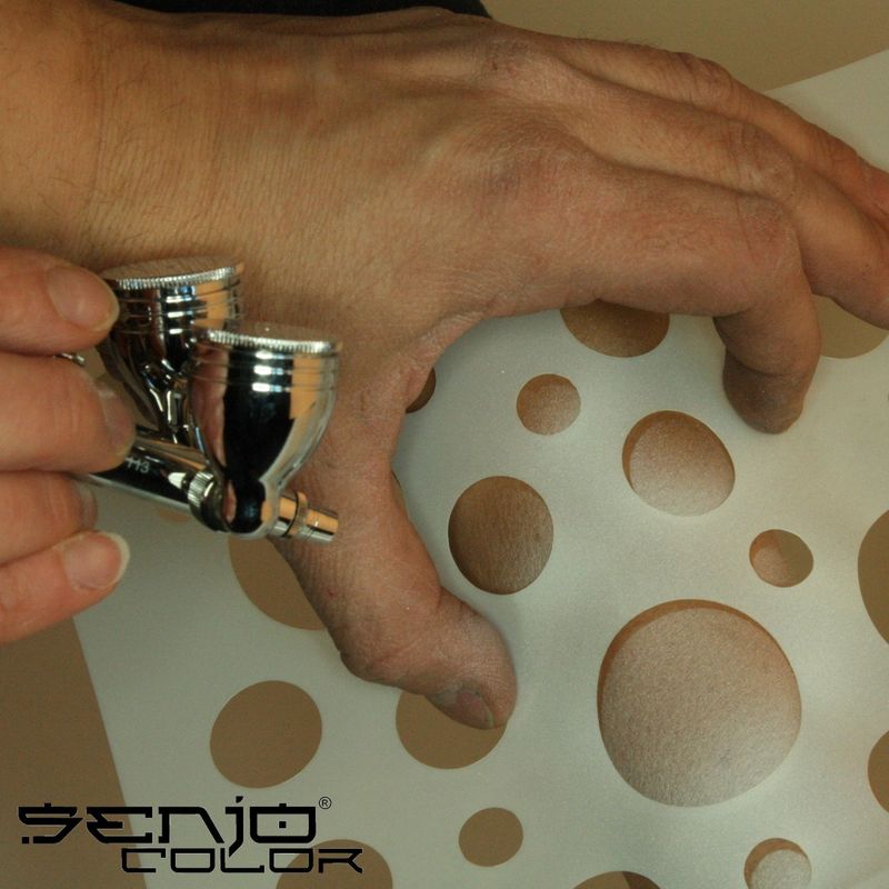 Airbrush-Schablonen Anwendungsbeispiel