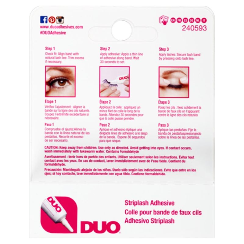 DUO Wimpernkleber 14g hell, Verpackungsrückseite
