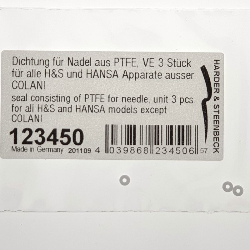 Dichtung aus TEFLON für Nadel, 3 Stück