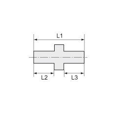 Doppelgewindenippel 3/8 "AG - 1/8" AG Maße