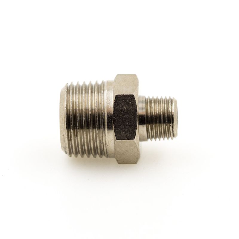 Doppelgewindenippel 3/8" AG - 1/8" AG, konisch