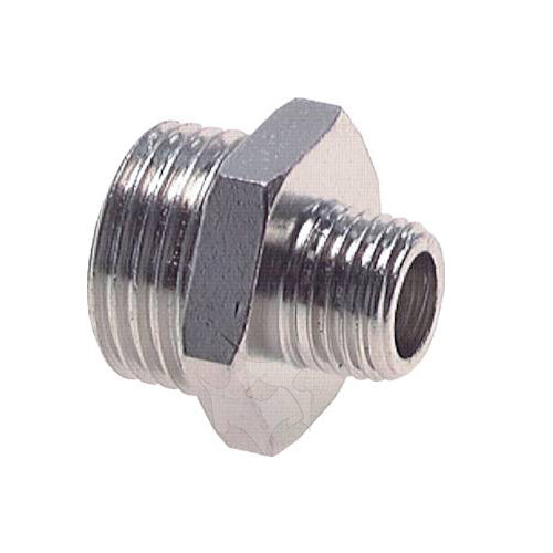 Double thread nipple 1/8" to 3/8 "male brass nickel plated
