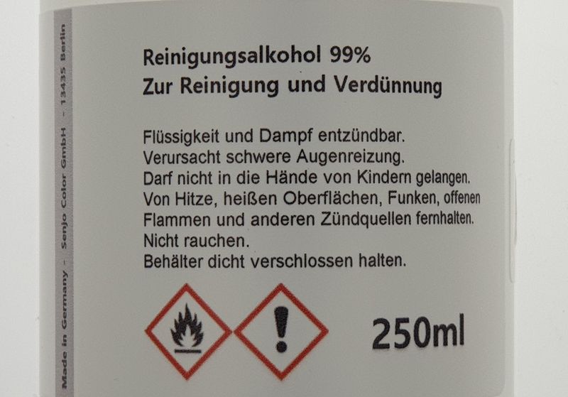 Isopropanol 99,9% 250ml 2 Propanol Reinigungsalkohol Isopropylalkohol