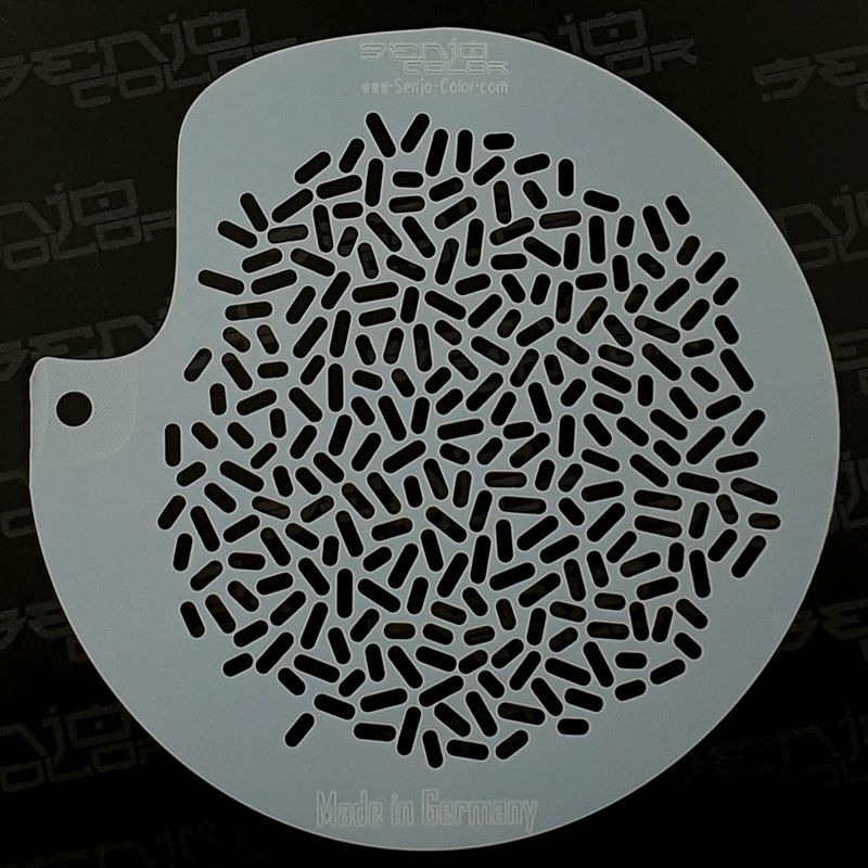 Airbrush stencil with pixel structure motif no. 5 round