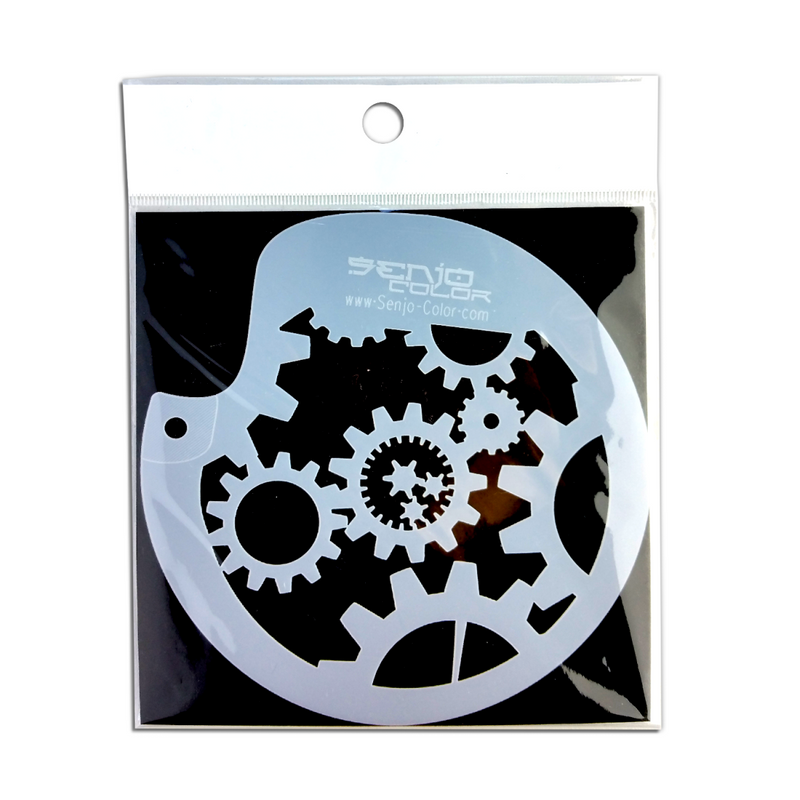 Airbrush Schablonen Zahnräder in Packung