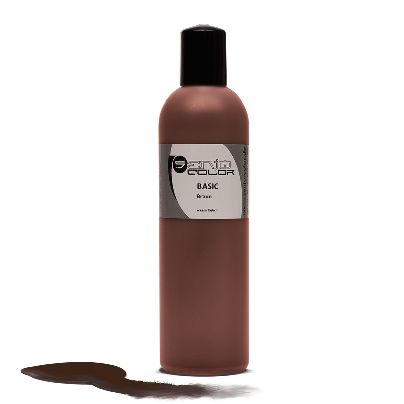 Airbrush Bodypainting Farbe 250ml Flasche Braun Senjo Color Basic 