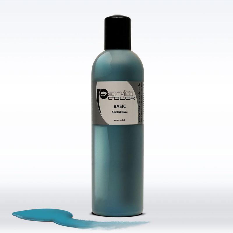 Airbrush Bodypainting Farbe 250ml Flasche Karibikblau Senjo Color Basic 