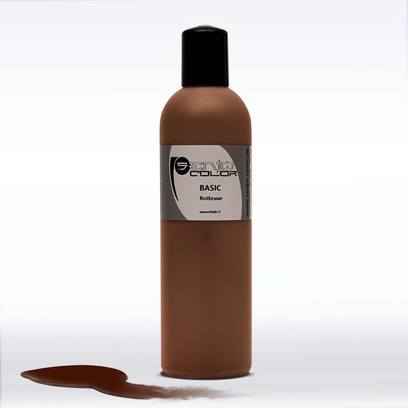 Airbrush Bodypainting Farbe 250ml Flasche Rotbraun Senjo Color Basic 
